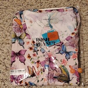 Posh Peanut Womens Short Sleeve And Pants Pajama Set Size XL